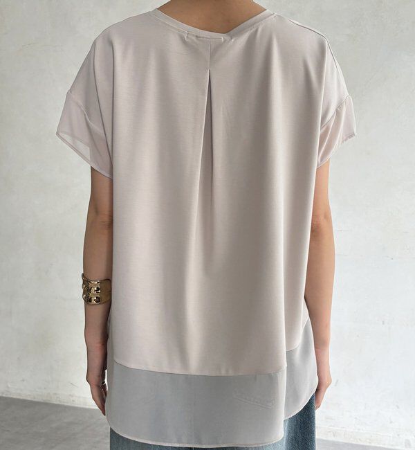  「【WEB限定】シフォン切替トップス」|シャツ・ブラウス|