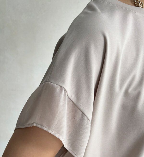  「【WEB限定】シフォン切替トップス」|シャツ・ブラウス|