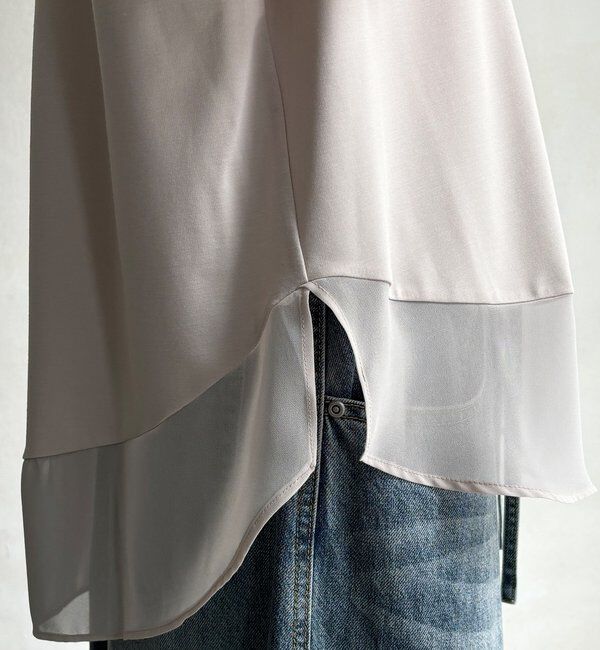  「【WEB限定】シフォン切替トップス」|シャツ・ブラウス|