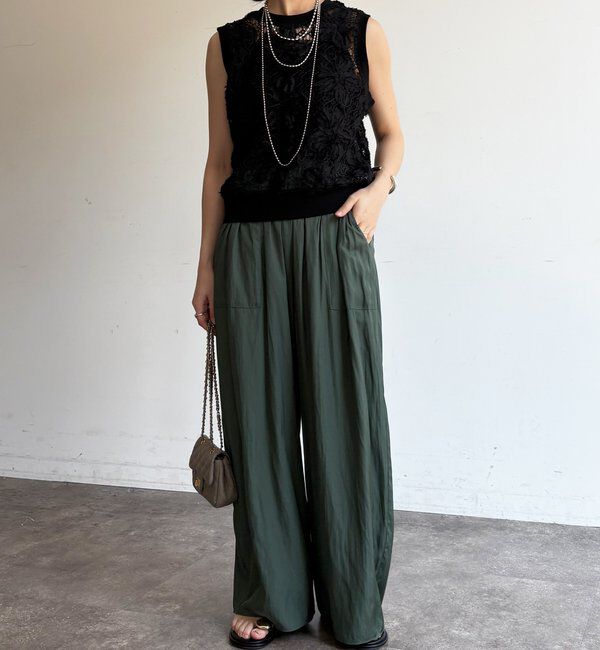  「【WEB限定】かぎ編み風レースベスト」|シャツ・ブラウス|