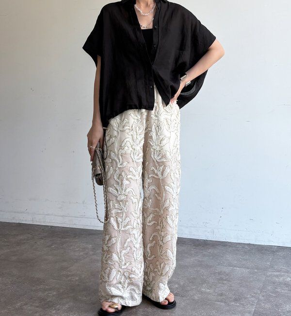  「【WEB限定】ジャガード刺繍イージーパンツ」|チノ|