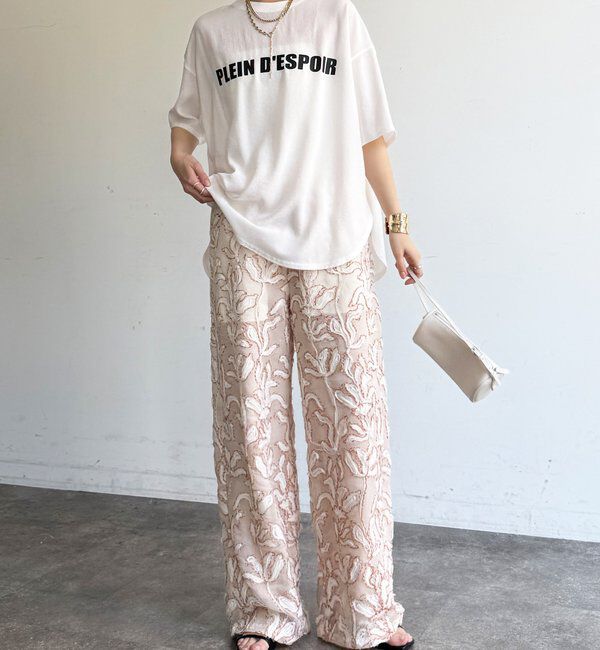  「【WEB限定】ジャガード刺繍イージーパンツ」|チノ|