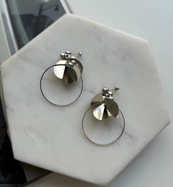  「モチーフシルバーフープピアス」|ピアス|