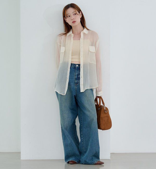  「【S.Lサイズ】オーガンジークレープシャツ」|シャツ・ブラウス|