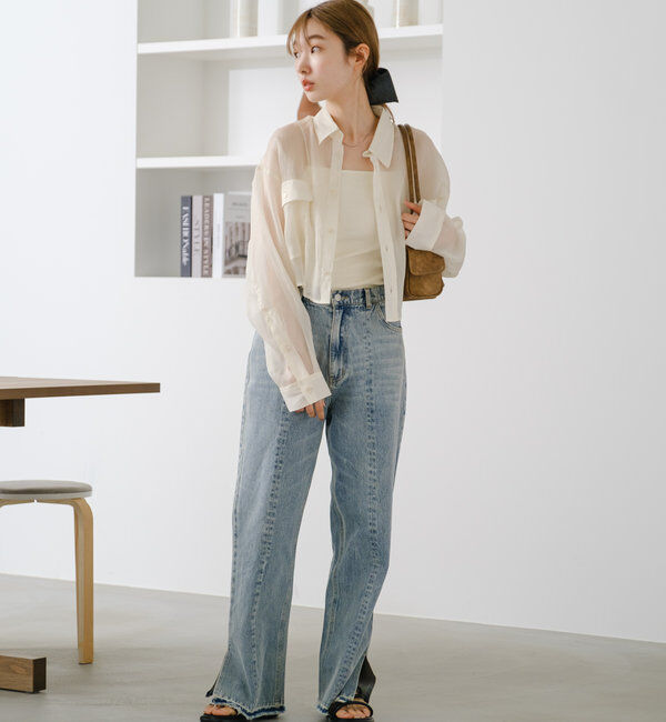  「【S.Lサイズ】オーガンジークレープシャツ」|シャツ・ブラウス|