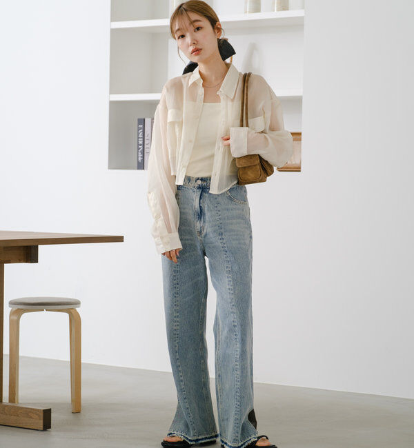  「【S.Lサイズ】オーガンジークレープシャツ」|シャツ・ブラウス|