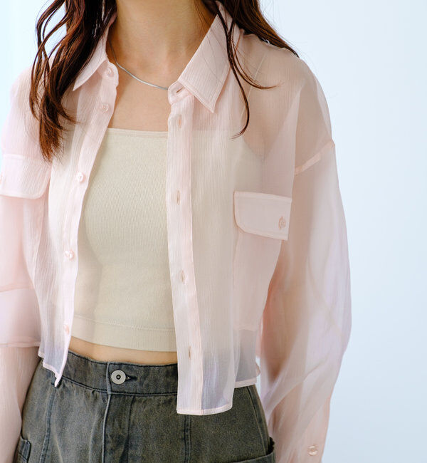  「【S.Lサイズ】オーガンジークレープシャツ」|シャツ・ブラウス|