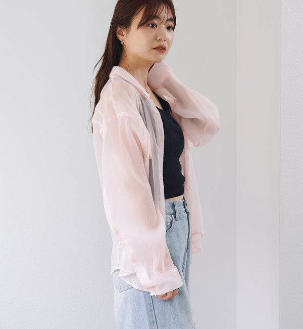  「【S.Lサイズ】オーガンジークレープシャツ」|シャツ・ブラウス|