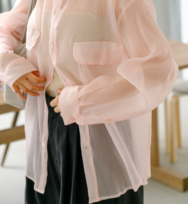  「【S.Lサイズ】オーガンジークレープシャツ」|シャツ・ブラウス|