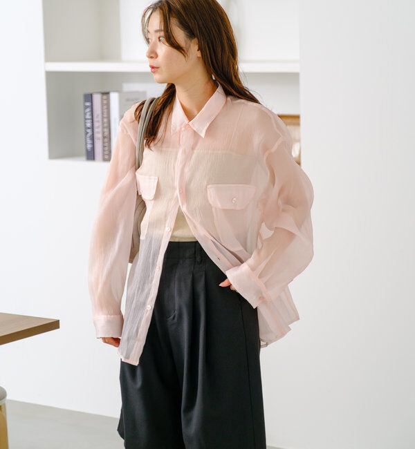  「【S.Lサイズ】オーガンジークレープシャツ」|シャツ・ブラウス|