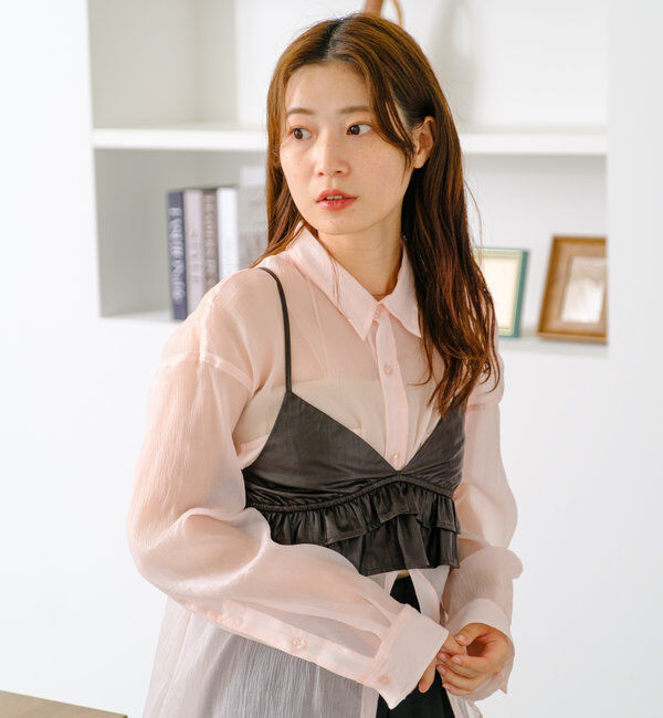  「【S.Lサイズ】オーガンジークレープシャツ」|シャツ・ブラウス|