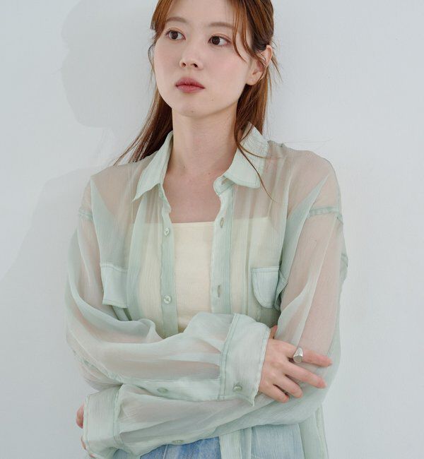  「【S.Lサイズ】オーガンジークレープシャツ」|シャツ・ブラウス|