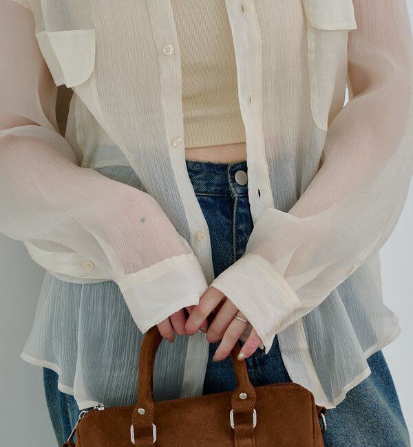  「【S.Lサイズ】オーガンジークレープシャツ」|シャツ・ブラウス|