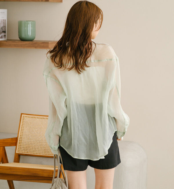  「【S.Lサイズ】オーガンジークレープシャツ」|シャツ・ブラウス|