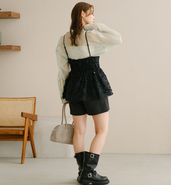  「【S.Lサイズ】オーガンジークレープシャツ」|シャツ・ブラウス|