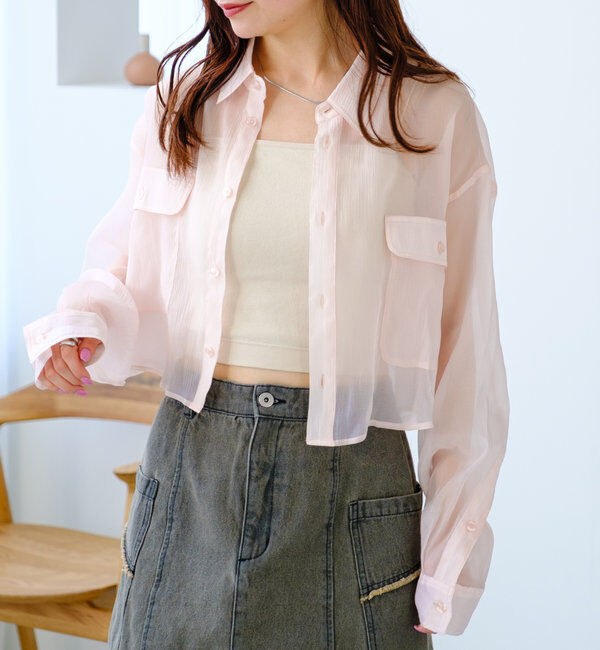  「【S.Lサイズ】オーガンジークレープシャツ」|シャツ・ブラウス|