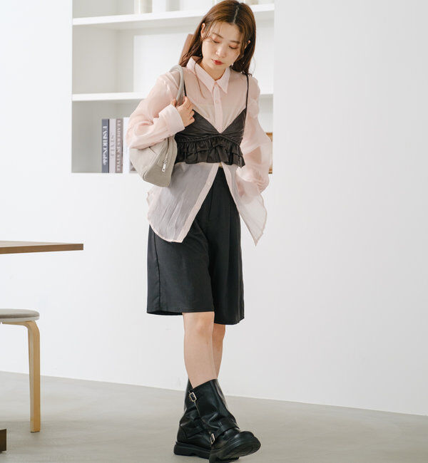  「【S.Lサイズ】オーガンジークレープシャツ」|シャツ・ブラウス|