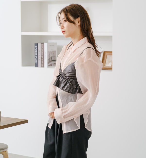  「【S.Lサイズ】オーガンジークレープシャツ」|シャツ・ブラウス|