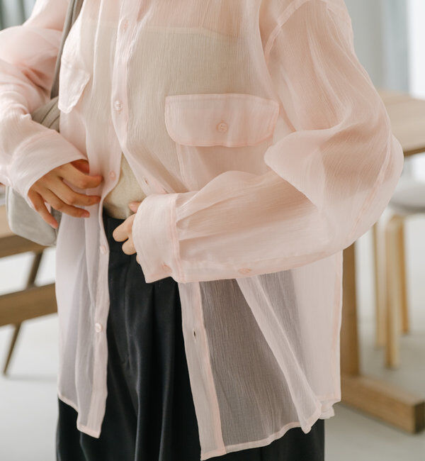  「【S.Lサイズ】オーガンジークレープシャツ」|シャツ・ブラウス|