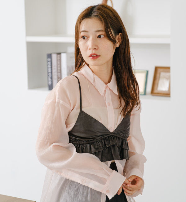  「【S.Lサイズ】オーガンジークレープシャツ」|シャツ・ブラウス|
