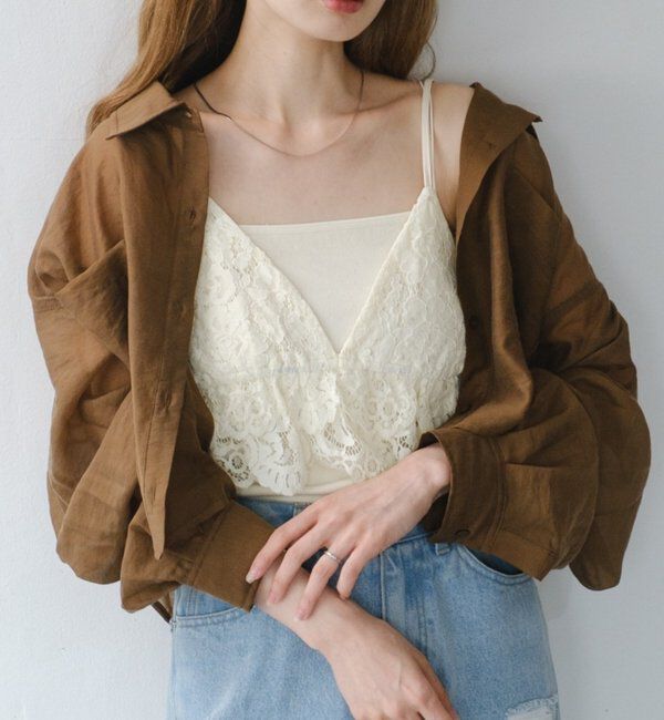  「レースキャミビスチェ」|キャミソール|アイボリー