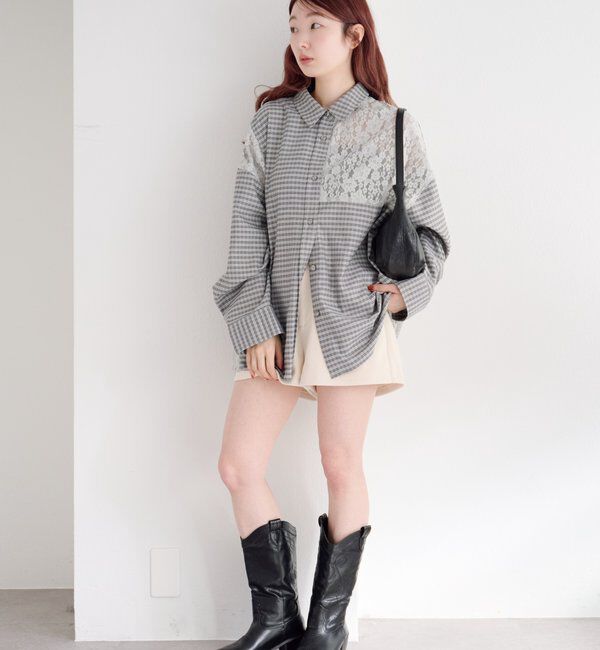  「パッチワークレースシャツ」|シャツ・ブラウス|