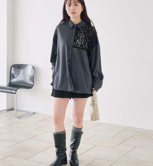  「パッチワークレースシャツ」|シャツ・ブラウス|
