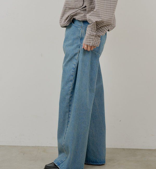  「【WHIMSIC/2サイズ展開/SETUP対応】サイドタックデニムパンツ」|デニム|