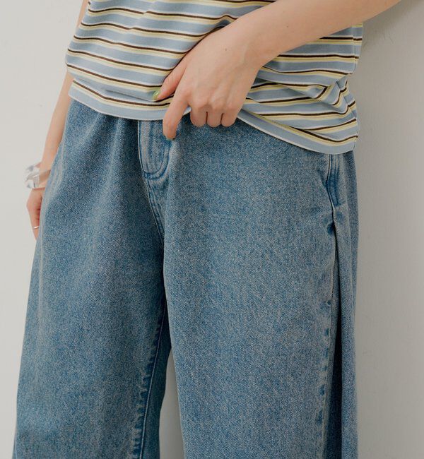  「【WHIMSIC/2サイズ展開/SETUP対応】サイドタックデニムパンツ」|デニム|