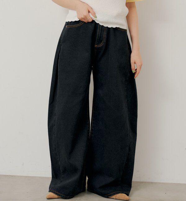  「【WHIMSIC/2サイズ展開/SETUP対応】サイドタックデニムパンツ」|デニム|