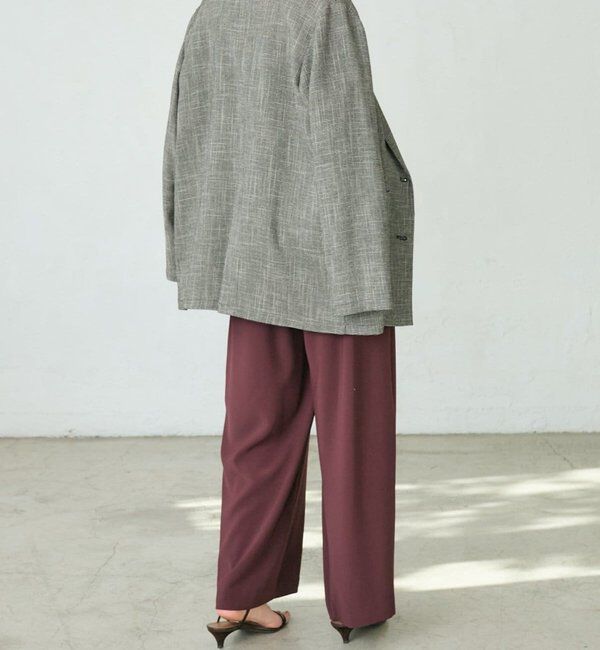  「【ウォッシャブル】【シーズンレスで使える】タックワイドスラックス」|チノ|