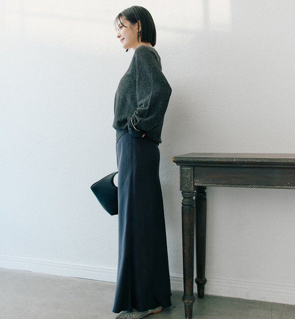  「【上品な揺れ感】キュプラ混バイアススカート」|スカート|