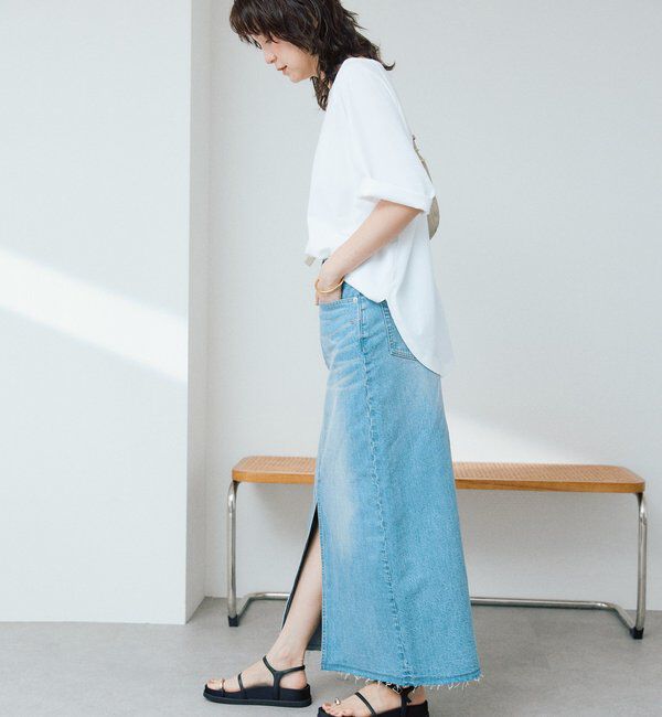  「予約【RIMH（リムエイチ）】スリットデニムスカート」|スカート|