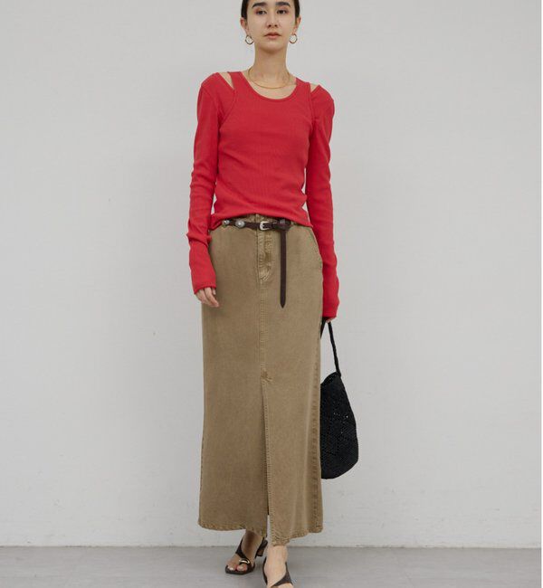  「【セットアップ対応】リヨセルスリットスカート」|スカート|