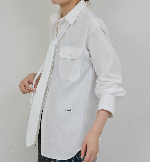  「【PEAS】タイ付きシャツ」|シャツ・ブラウス|