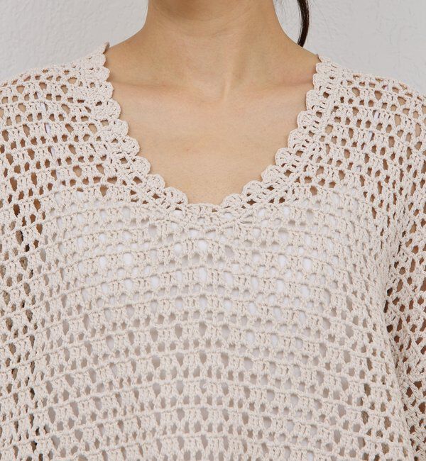  「【HERITANOVUM】コットンペーパークロシェットプルオーバー」|ニット・セーター|