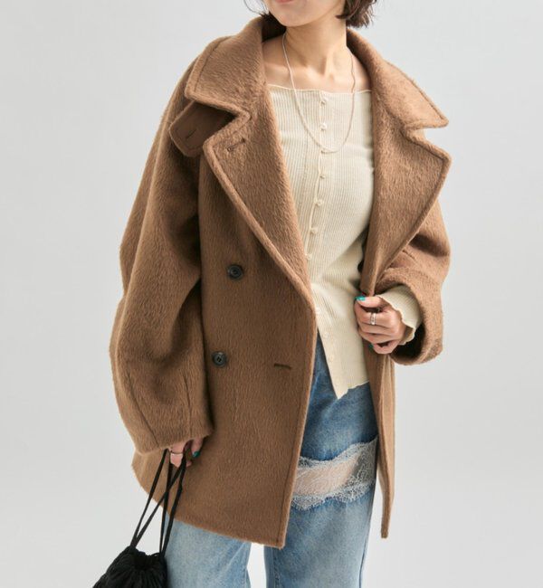  「ウール混 シャギーミドルコート」|その他|