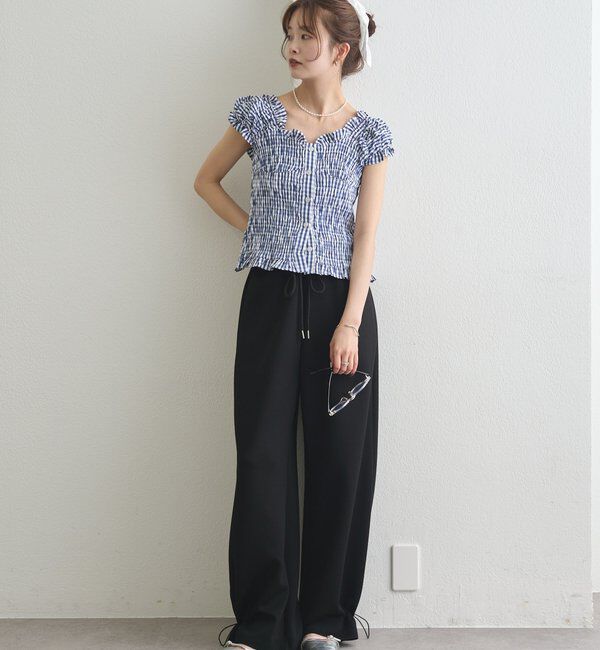  「裾ドロストスウェットパンツ」|チノ|