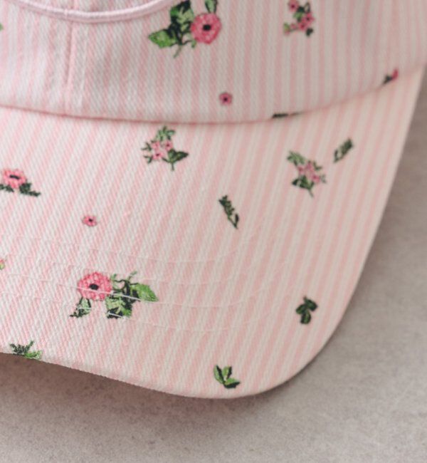  「フラワーストライプキャップ」|ハット|