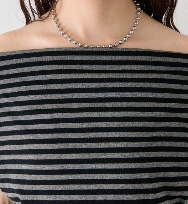  「サイドギャザーオフショルTシャツ」|Tシャツ・カットソー|