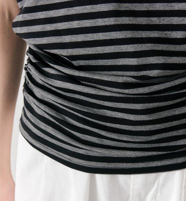  「サイドギャザーオフショルTシャツ」|Tシャツ・カットソー|