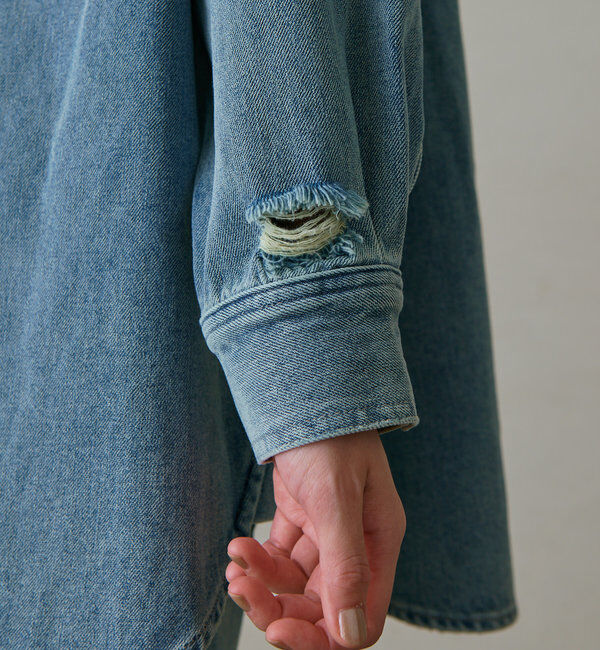  「ダメージデニムシャツ」|シャツ・ブラウス|