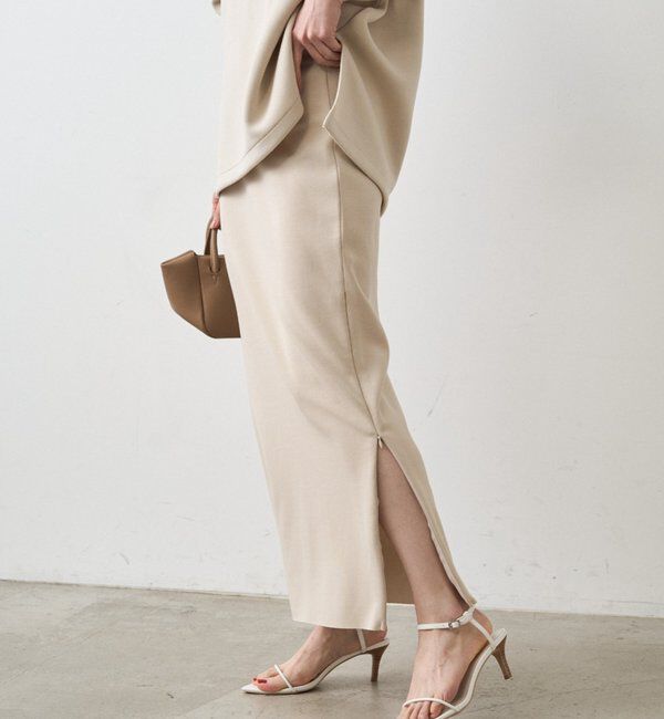  「【Lサイズも登場！】ポンチZIPタイトスカート」|スカート|ライトベージュ