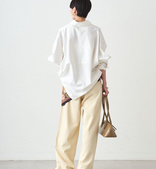  「ワイドカラーデニムパンツ」|デニム|