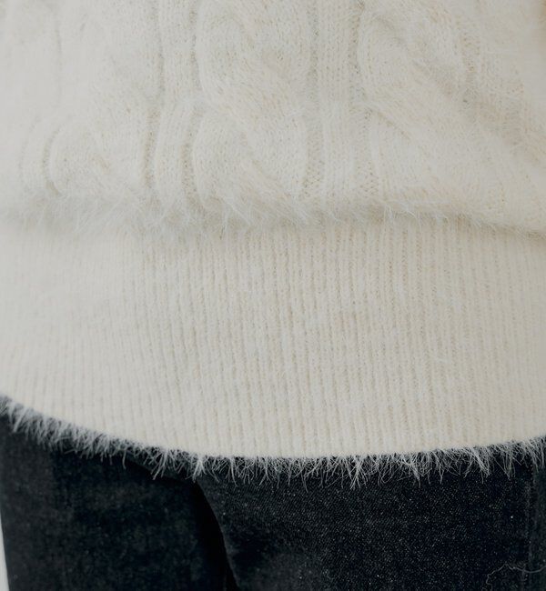  「リブデザインオフショルルーズニット」|ニット・セーター|