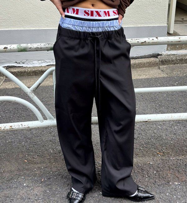  「【新色追加】Six M/シックスエム トリプルレイヤードパンツ」|チノ|ブラックその他1