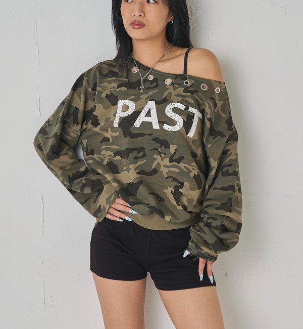  「アイレットオフショルロゴスウェット」|Tシャツ・カットソー|