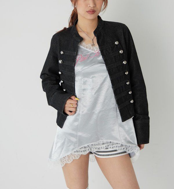  「ロゴサテンキャミワンピ(ドット柄/無地)」|ワンピース|