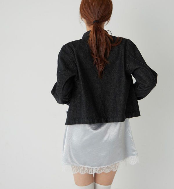  「ロゴサテンキャミワンピ(ドット柄/無地)」|ワンピース|