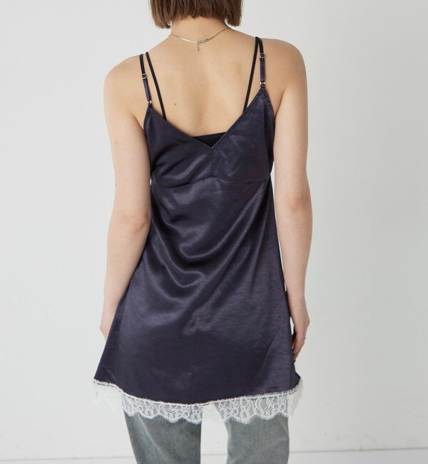  「ロゴサテンキャミワンピ(ドット柄/無地)」|ワンピース|